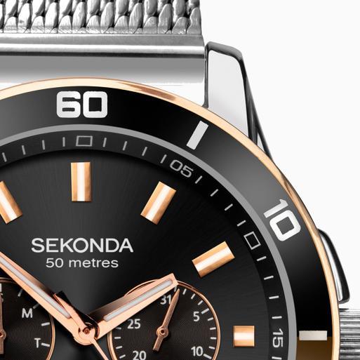 Sekonda men's blue dial mesh bracelet watch outlet